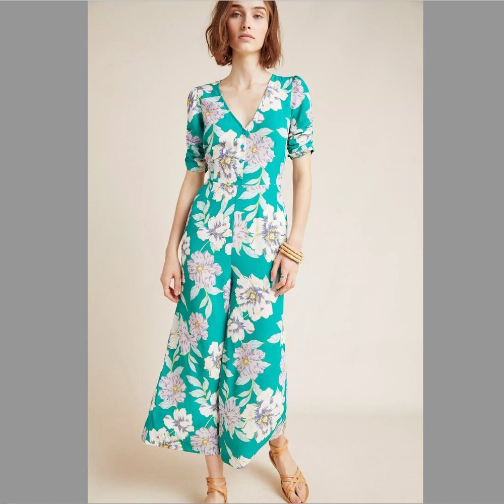Anthropologie Yumi Kim Green Belmont Jumpsuit - Size Medium